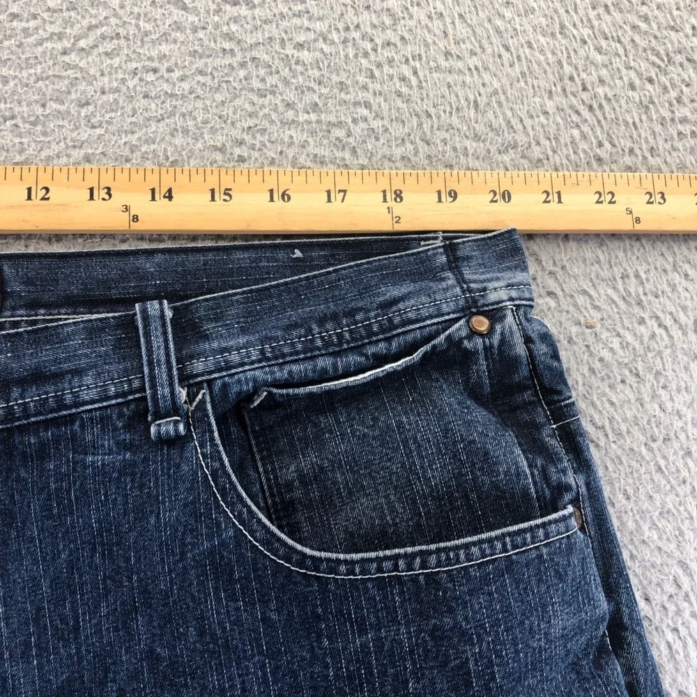 Akademiks Jeans Mens 40x34 Blue Baggy Y2K Distressed 90s Wide Leg Skater